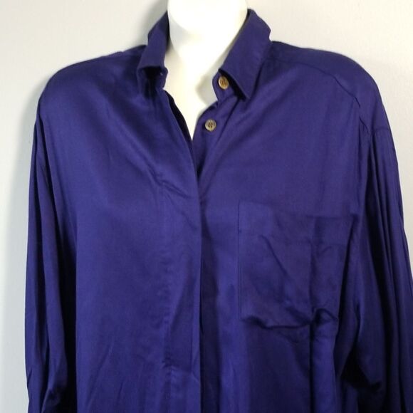 EUC Anne Pinkerton Bluish Purple Long Button D… - Picture 3 of 5